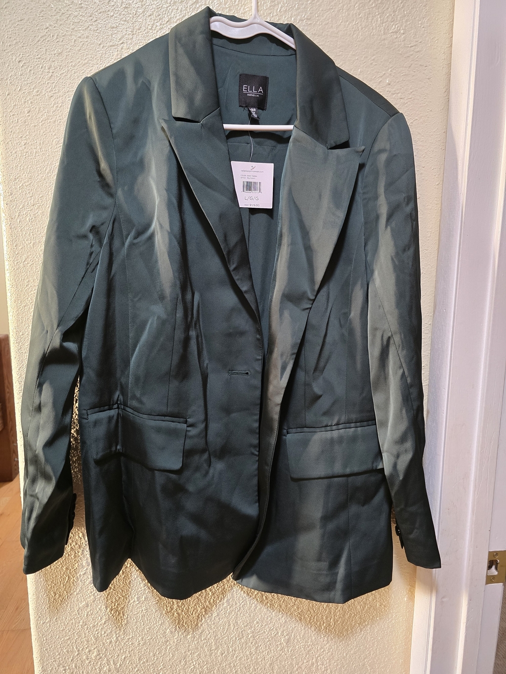 ELLA Women's Dark Green Single-Button Blazer